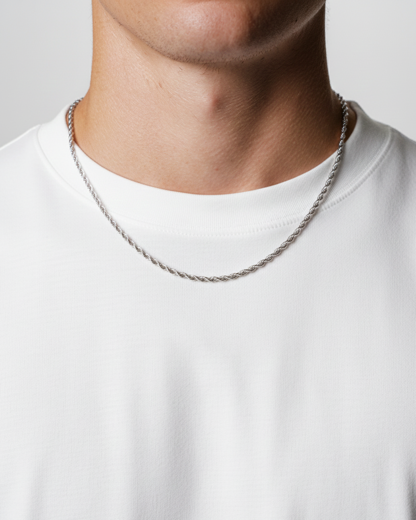 Rope Chain 2.5MM (Silver Plated)