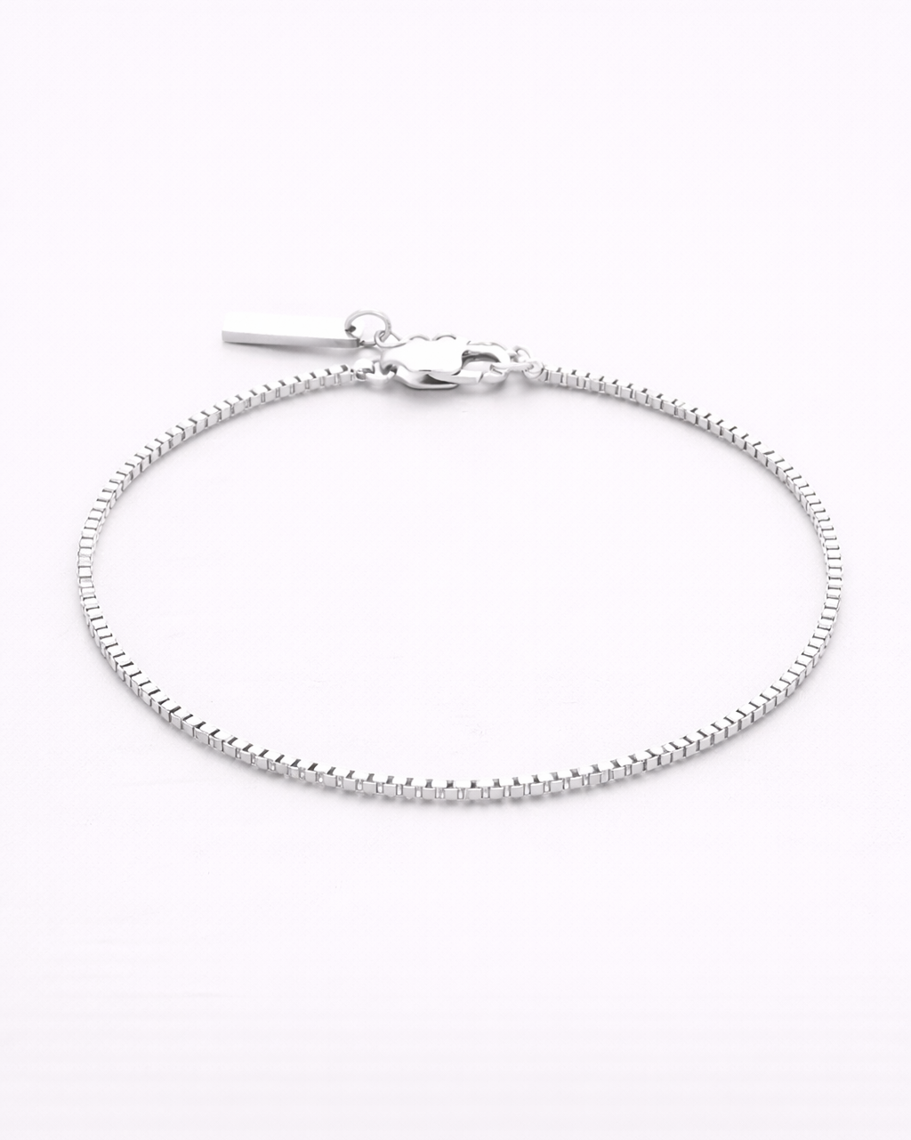Silver bracelet on a white background