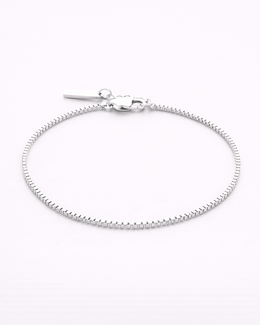 Silver bracelet on a white background