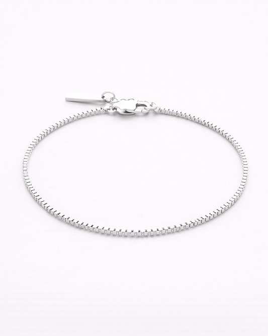 Silver bracelet on a white background