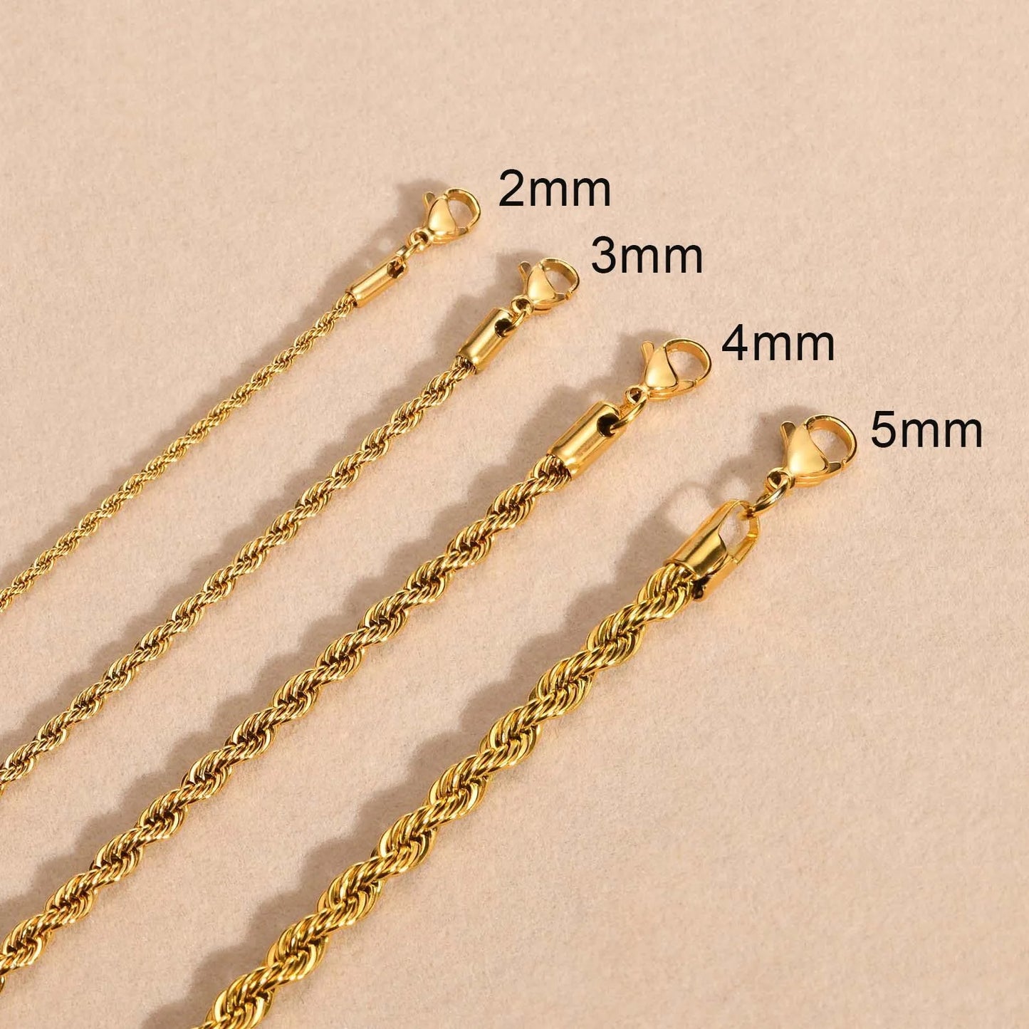 Rope chain 2MM (Golden Plated)